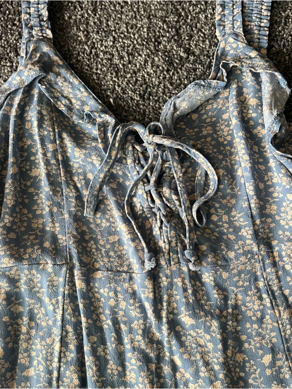 American Eagle Outfitters Blue Floral Sundress with Tie Detail - Picture 2 of 7